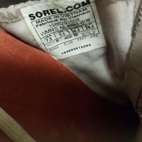 Sorel Kinetic breakthru lace up flaform sneakers in vapor chalk Wmn's sz 7 1/2 - Picture 8 of 9